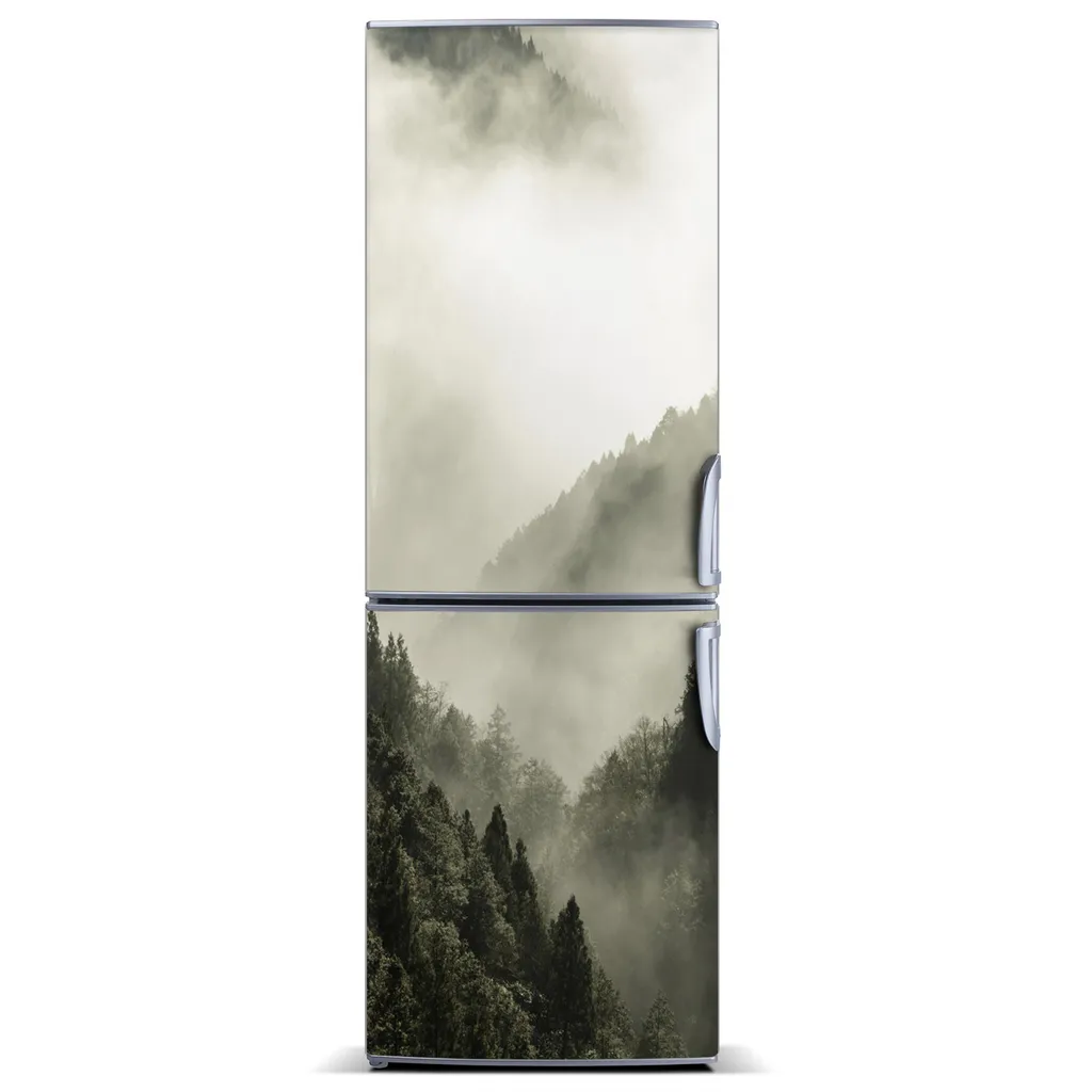 Tulup Kühlschrankdekoration - Magnetmatte - 60 cm x 180 cm - Magnet auf dem Kühlschrank - Den Wald Nebel Über